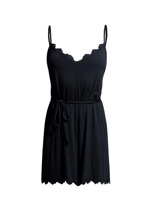 Quintess - Macaquinho com Detalhes de Renda Preto 7