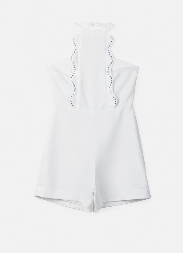 Authoria - Macaquinho com Ondas em Strass Off White 4