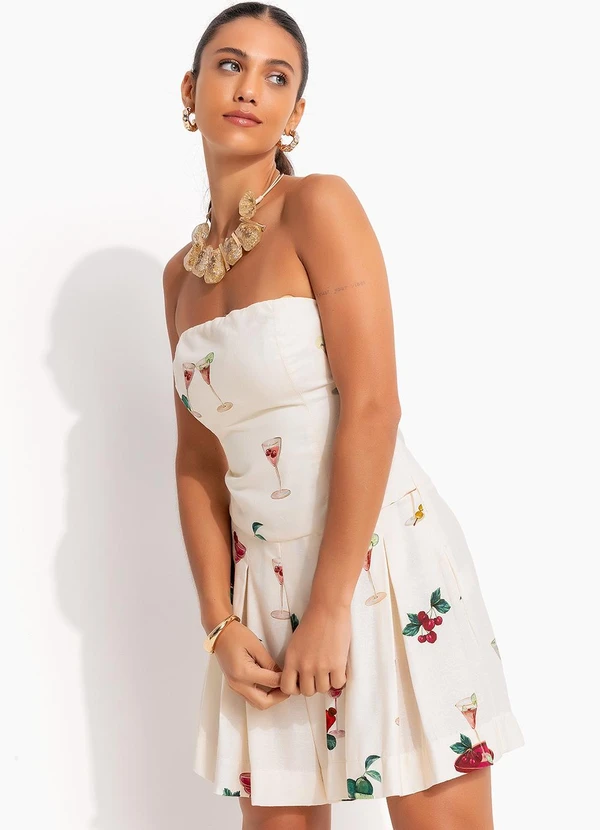 Farm - Macaquinho Coquetel Tropical Bege 3