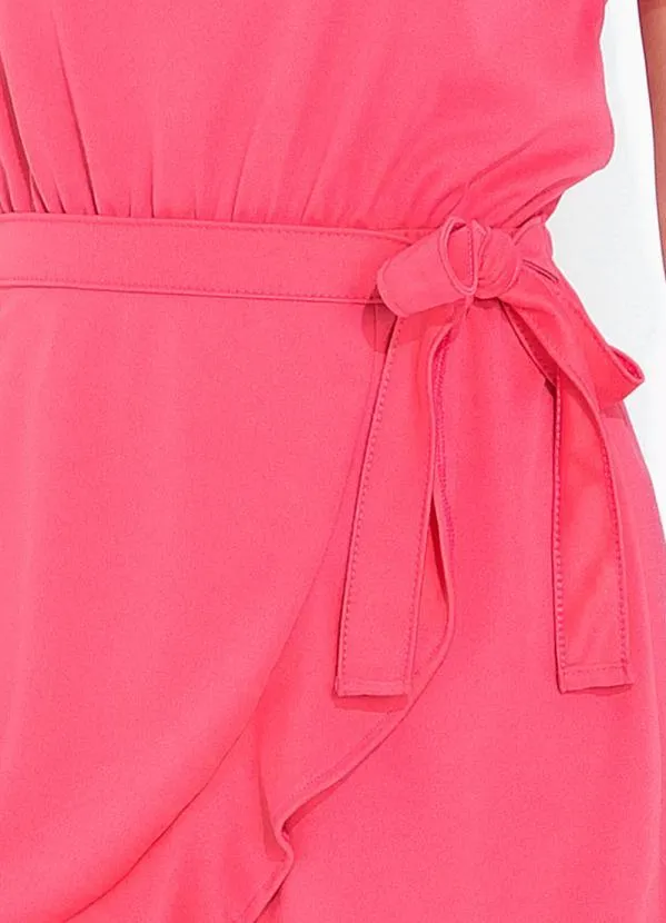 Moda Pop - Macaquinho Coral com Sobreposição 3