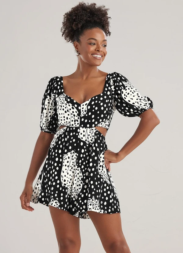 Angel - Macaquinho Curto Viscose Preto