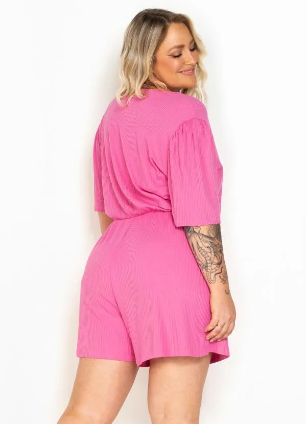 Colcci - Macaquinho de Malha Canelada Rosa 3