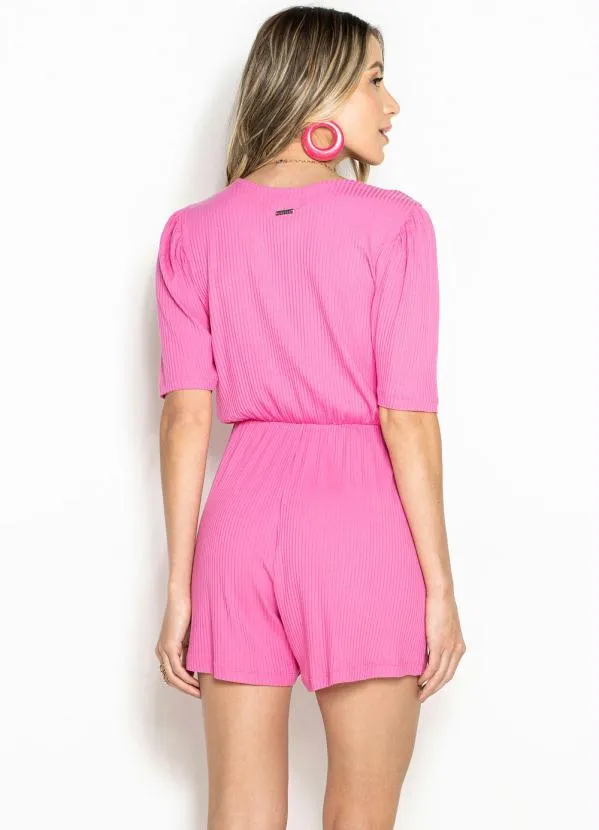 Colcci - Macaquinho de Malha Canelada Rosa 4