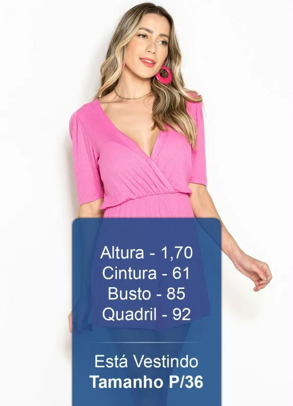Colcci - Macaquinho de Malha Canelada Rosa 6
