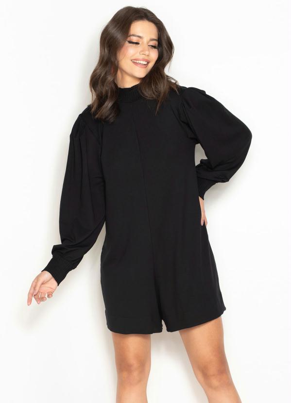 Farm - Macaquinho de Moletom Golinha Alta Preto