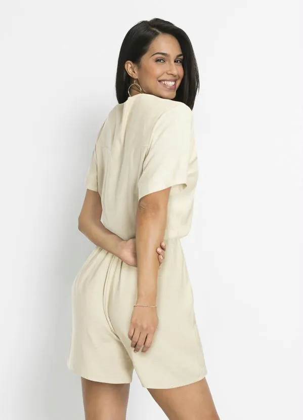 bonprix - Macaquinho Decote V  Palha 2