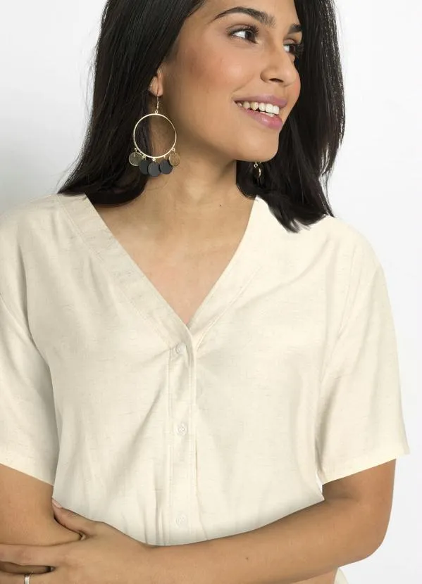 bonprix - Macaquinho Decote V  Palha 3