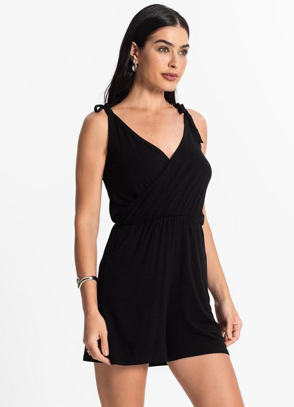 Rovitex - Macaquinho Feminino Curto e Amarração Preto 1