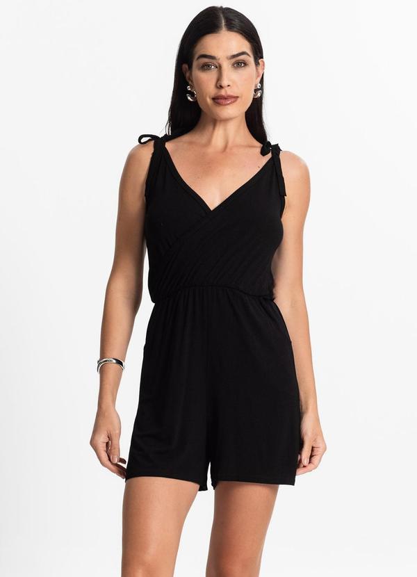 Rovitex - Macaquinho Feminino Curto e Amarração Preto 4