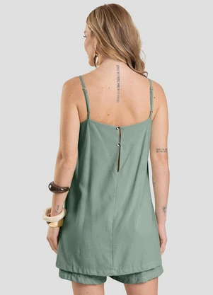 Dianna - Macaquinho Feminino em Linho Verde - DIANNA