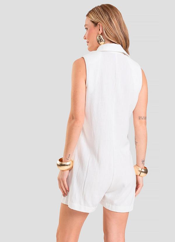 Dianna - Macaquinho Feminino em Tecido Linho Bege 2