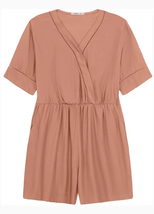 Secret Glam - Macaquinho Feminino Plus Size Marrom - SECRET GLAM