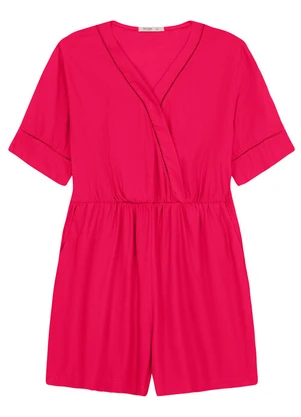 Secret Glam - Macaquinho Feminino Plus Size Vermelho - SECRET GLAM