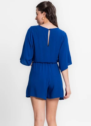 Infinita Cor - Macaquinho Feminino Viscose Azul - INFINITA COR