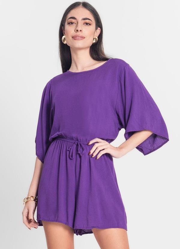 Infinita Cor - Macaquinho Feminino Viscose Infinita Cor Roxo 1