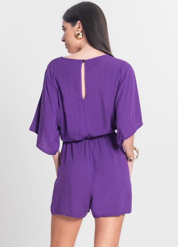 Infinita Cor - Macaquinho Feminino Viscose Infinita Cor Roxo 2