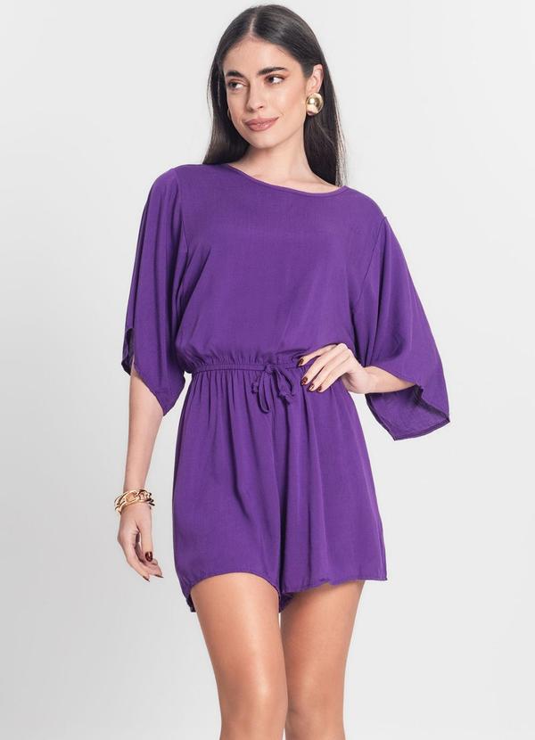 Infinita Cor - Macaquinho Feminino Viscose Infinita Cor Roxo 4