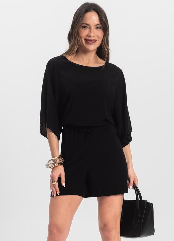 Infinita Cor - Macaquinho Feminino Viscose Preto