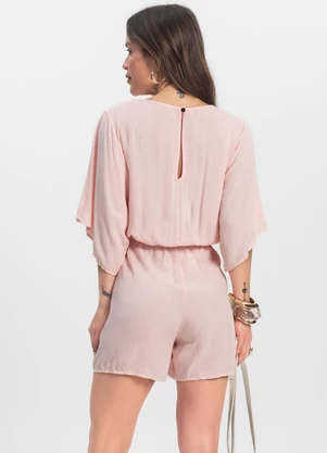 Infinita Cor - Macaquinho Feminino Viscose Rosa - INFINITA COR