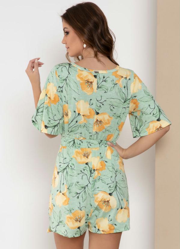 Quintess - Macaquinho Floral Amarelo com Decote V 2