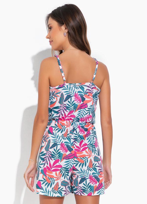 Moda Pop - Macaquinho Floral com Alças Ajustaveis 2