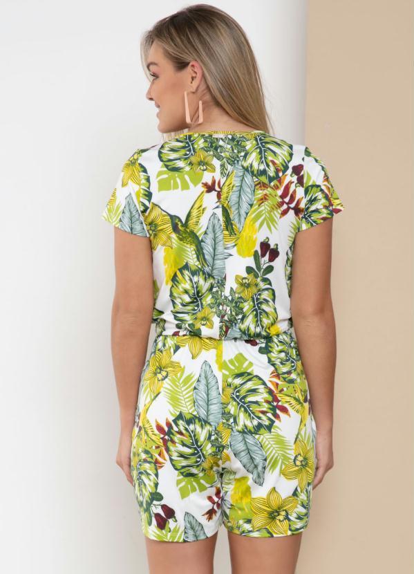 Quintess - Macaquinho Floral com Elástico na Cintura 2