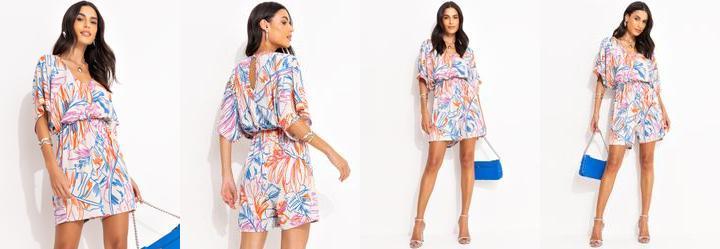 Macaquinho Folhagem Art�stica em Malha de Viscos