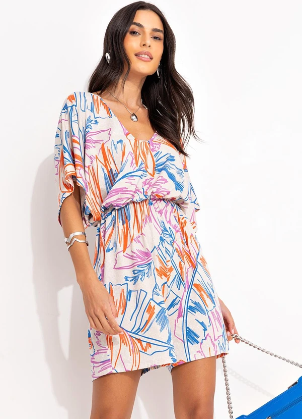 Quintess - Macaquinho Folhagem Artística em Malha de Viscos 1