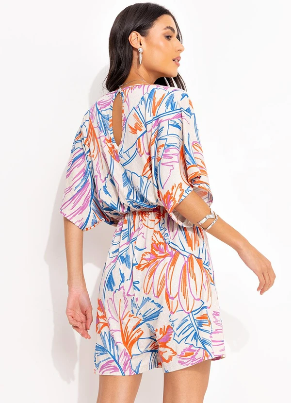 Quintess - Macaquinho Folhagem Artística em Malha de Viscos 2