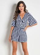 Macaquinho Geomtrico com Amarrao no Decote