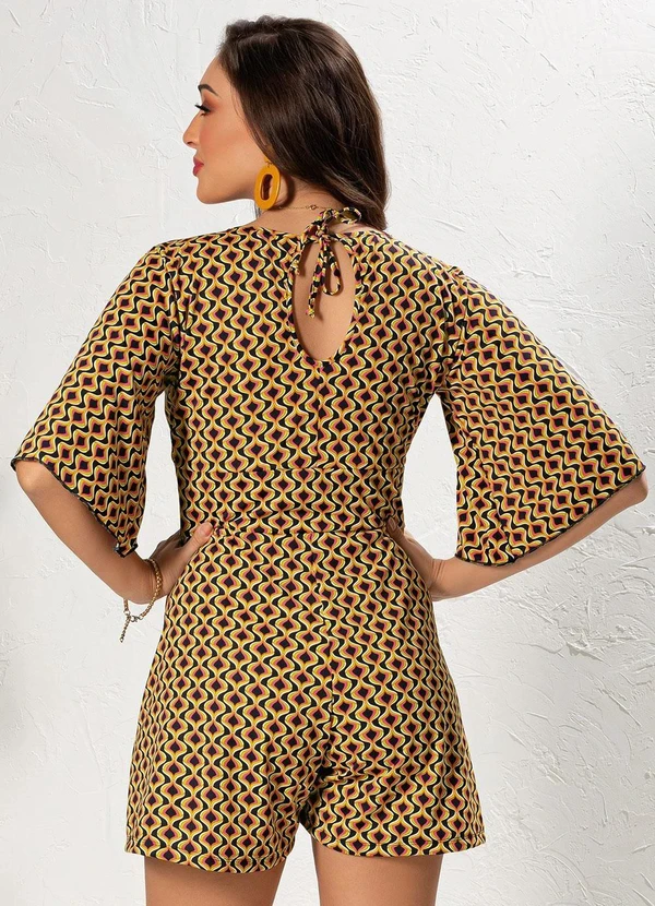 Moda Pop - Macaquinho Geométrico Psicodélico em Malha 5