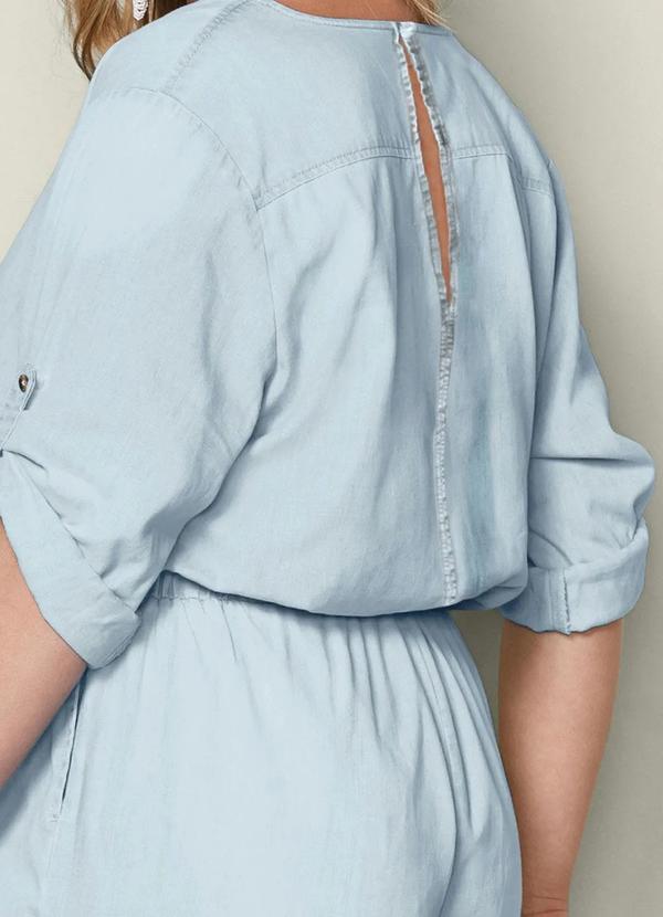 bonprix - Macaquinho Jeans Azul Claro 7