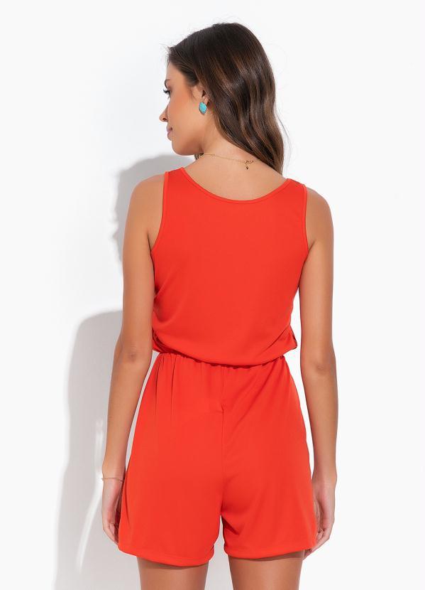 Moda Pop - Macaquinho Laranja com Decote Redondo 2