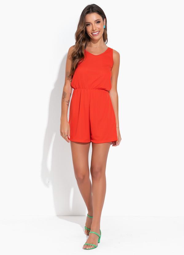 Moda Pop - Macaquinho Laranja com Decote Redondo 3