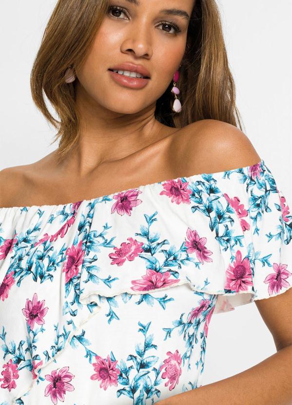 Outlet - Macaquinho Ombro a Ombro Floral White 5