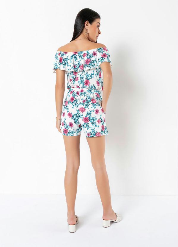 Outlet - Macaquinho Ombro a Ombro Floral White 6