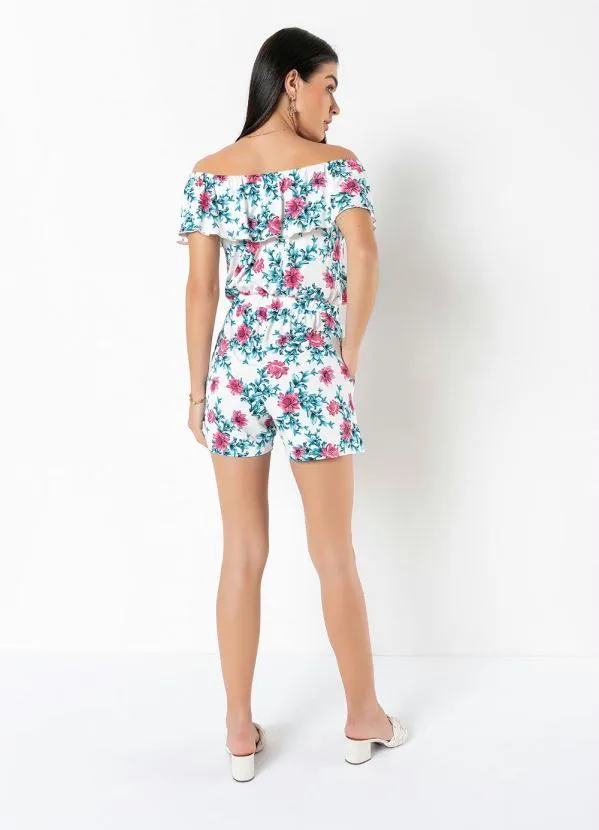 Queima Estoque - Macaquinho Ombro a Ombro Floral White 6