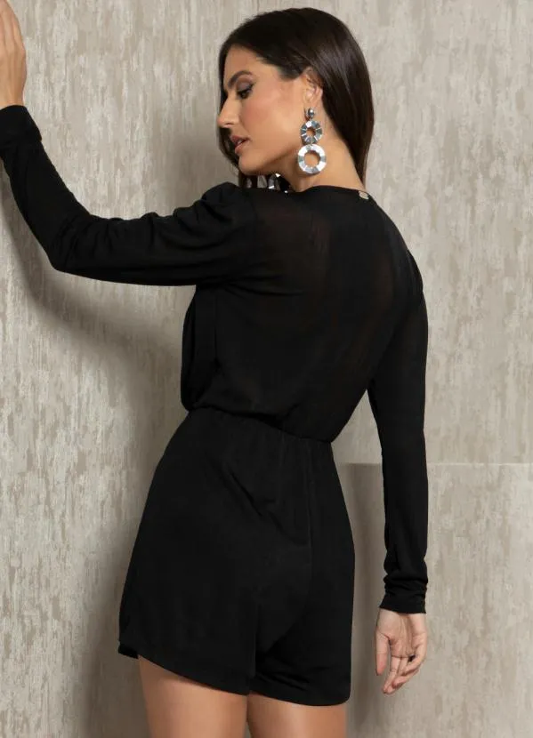 Quintess - Macaquinho Preto com Brilho e Amarração 2