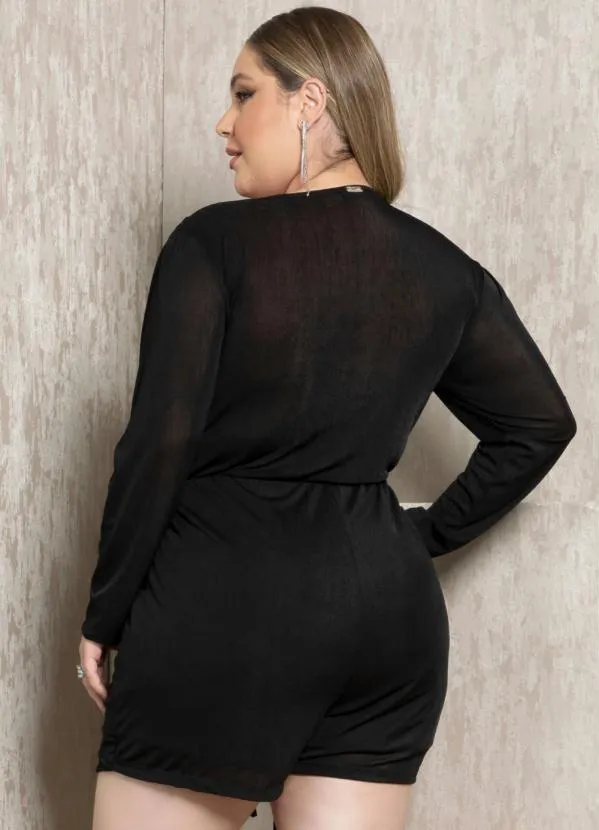 Quintess - Macaquinho Preto com Brilho e Amarração 7