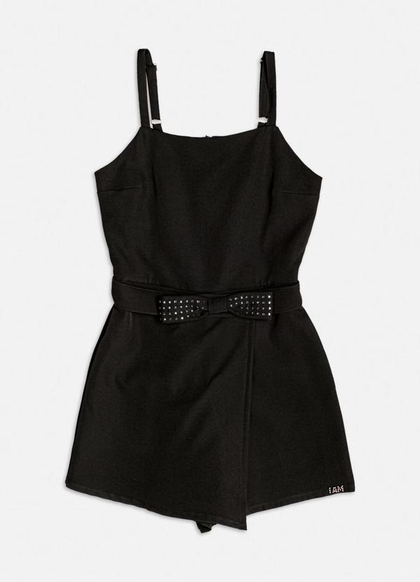 Authoria - Macaquinho Preto com Laço e Pedrarias Preto