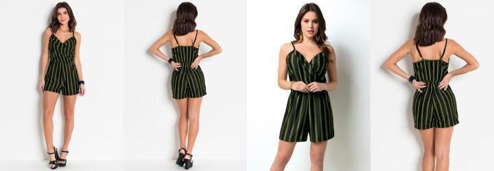 Macaquinho Preto e Verde com Alas