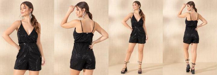 Macaquinho Preto em Paet Transpassado