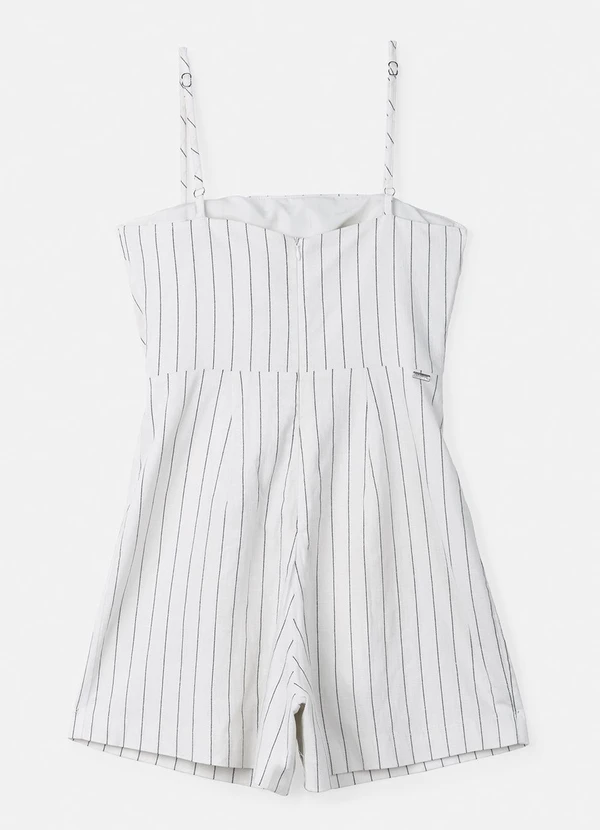 Authoria - Macaquinho Risca de Giz com Maxi Laço Off White 6