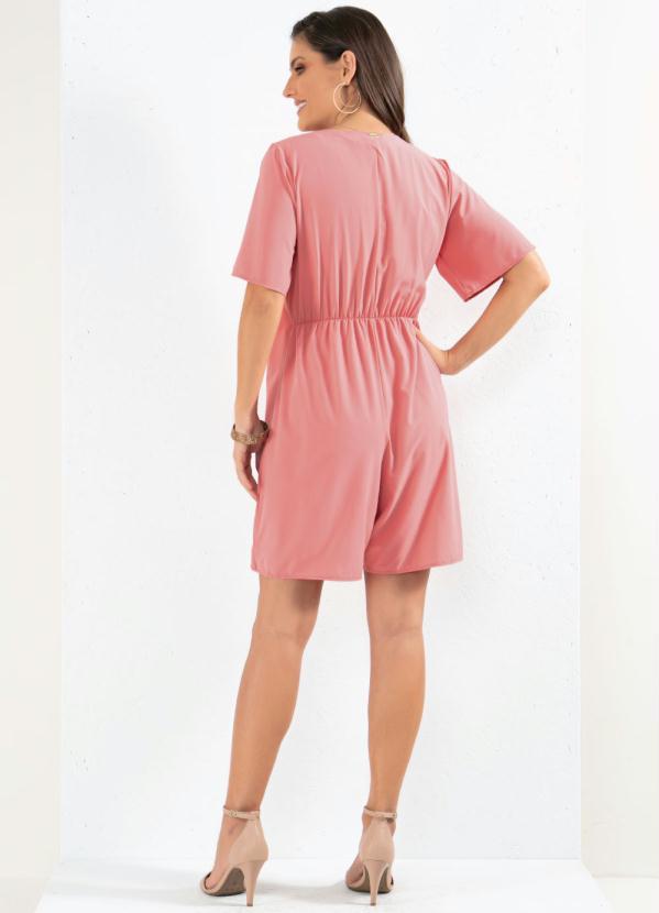 Outlet - Macaquinho Rosa Transpassado com Amarração 6