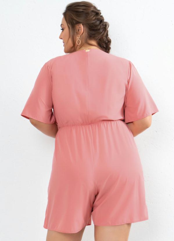 Outlet - Macaquinho Rosa Transpassado com Amarração 4