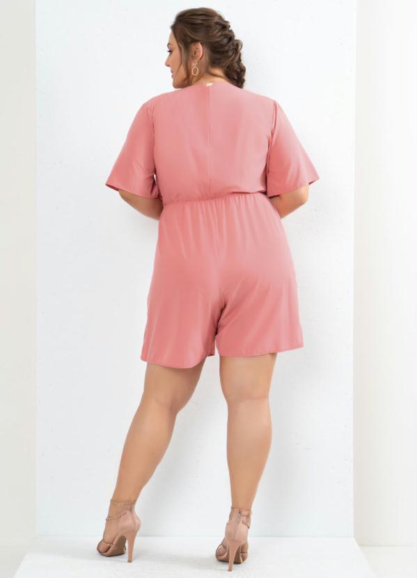 Outlet - Macaquinho Rosa Transpassado com Amarração 2