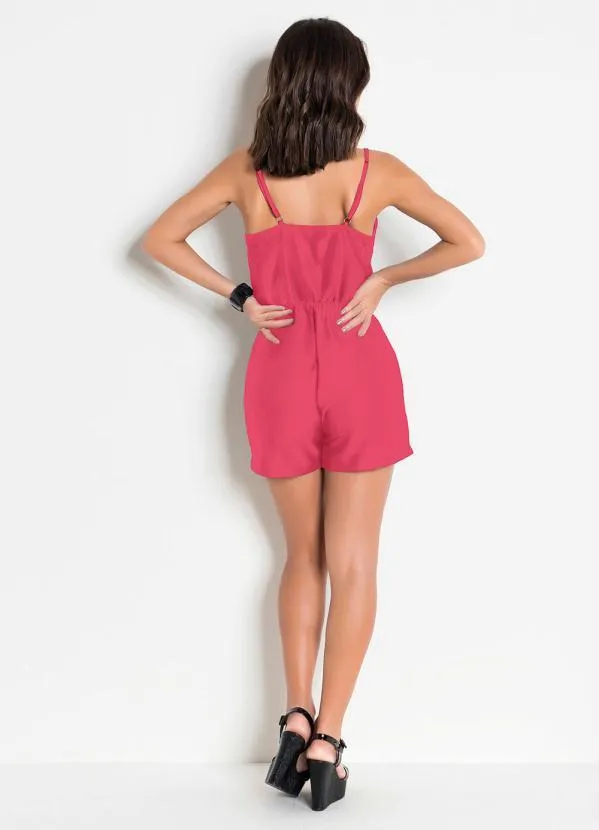 Moda Pop - Macaquinho Rosa Transpassado com Reguladores 5