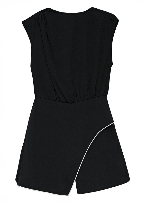 Enfim - Macaquinho Transpassado em Crepe Preto 1