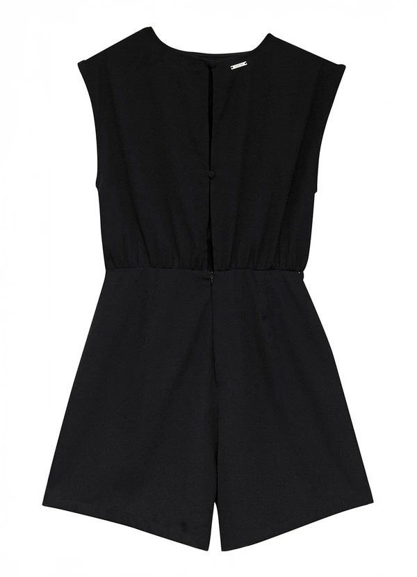 Enfim - Macaquinho Transpassado em Crepe Preto 2