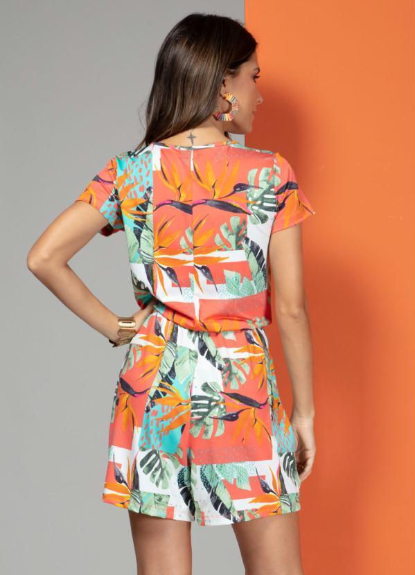 Quintess - Macaquinho Tropical Laranja com Elástico 2